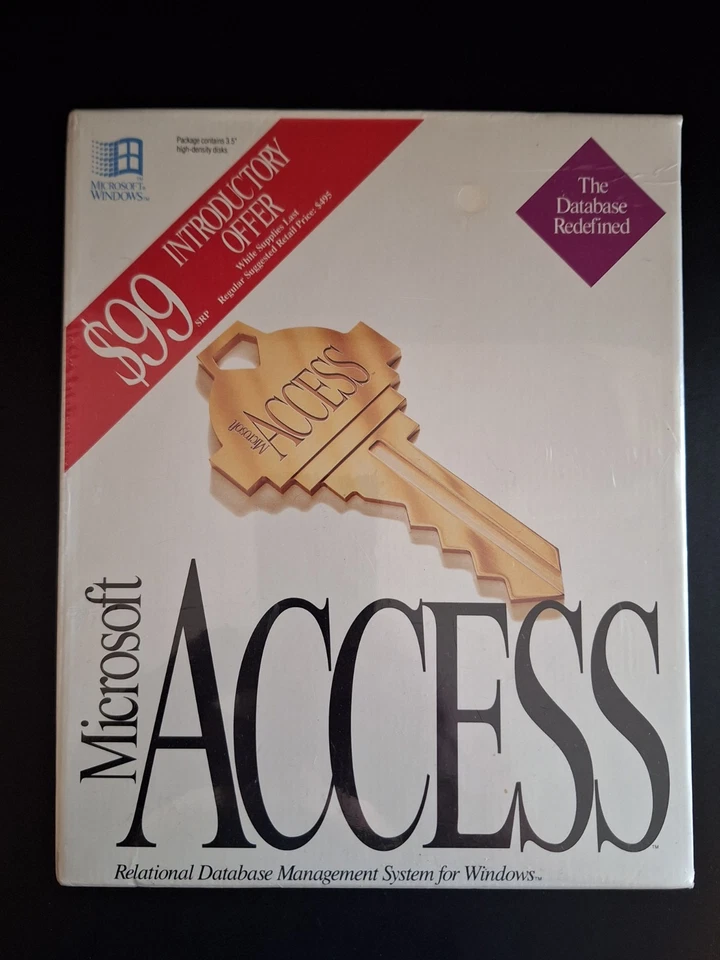 Vintage Microsoft Access v1.0 Windows 3.0 or later 3.5 Floppy NEW Factory Sealed - Image 2 of 4