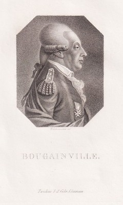 Louis Antoine Bougainville French admiral explorer Portrait Kupferstich 1820