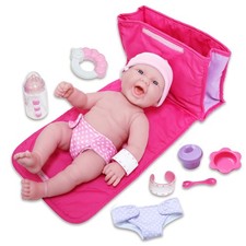 13 Inch Pink Baby Doll Gift Set with Diaper Changing Accessories 10 Pieces