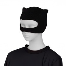Cat Ear Knit Short Balaclava 1 Hole Face Mask
