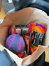 Large Crochet / Knitting Yarn Lot + Hooks & N...