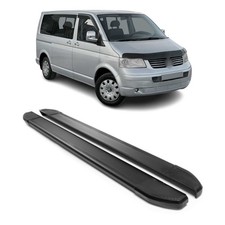Alu Trittbretter für VW T5 T6 Multivan Caravelle 2003-2024 L1 Schweller Schwarz