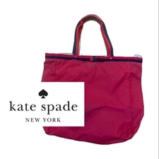m1215 kate spade Red Nylon Tote Bag with Gusset Excellent Condition