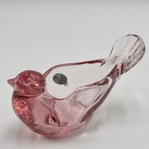 Vintage Fenton Pink Glass Bird Dove Trinket Dish Candle Holder Valentine’s Gift