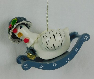 Vintage 1988 KURT ADLER CHICKEN ORNAMENT Wood Hand-painted Christmas