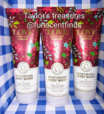 Bath Body Works Love Cotton Candy Champagne Body Wash Set Of 3