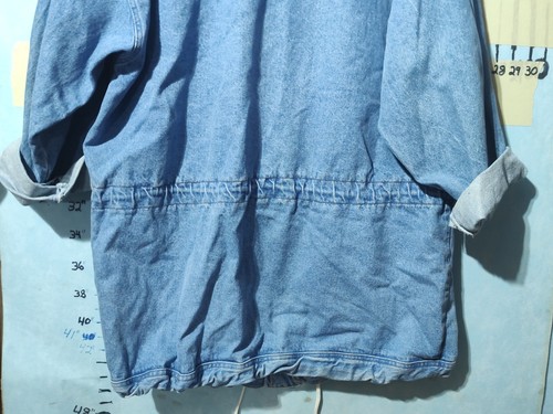 Vintage 80’s Corniche Indigo Light Denim Hooded Jacket Mens Large - Bild 9 von 11