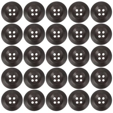 Wooden Button 8/9" (23mm), 80 Pcs 4 Holes Round Wood Sewing Button Brown