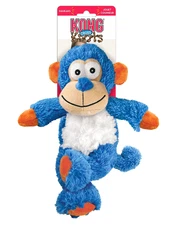 KONG Cross Knots Monkey Md/Lg Blue Internal Rope Squeaky Plush Dog Toy 12"