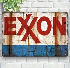 GAS Oil Rustic Sign Rustic Metal' RETRO Garage Man Cave Exxon