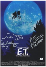 E.T. The Extra Terrestrial Cast Autographed 12x18 Movie Poster Exact Proof ACOA