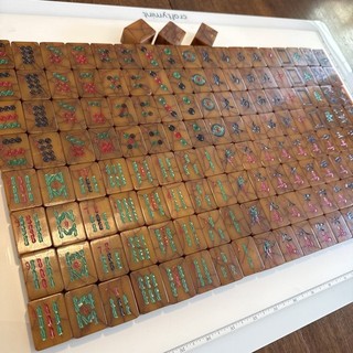 Apple Juice Crackle Catalin Bakelite Mah Jong Mahjong Tiles Lot 147 Vintage Wide