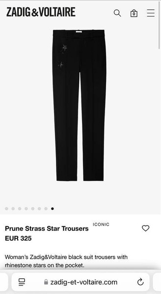 Women Zadig & Voltaire Trousers Black 38 / M