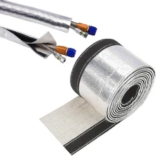 Metallic Heat Shield Sleeve Insulated Wire Hose Cover Wrap Loom Tube 3" 10Ft