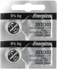 Energizer Battery 357/303 Multi Drain Silver Oxide 1.55V  2pcs per Pack 