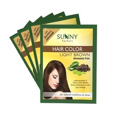 Sunny Herbals Dark Brown Hair Color Pack of 4  No Ammonia  Covers Grey