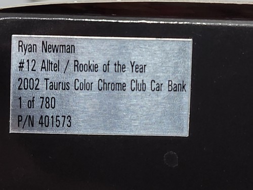 XRARE RCCA 1 Of 780 Ryan Newman ROTY Color Chrome Club Car CWB 1/24 Die Cast - Picture 16 of 17