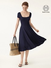 FLASH SALE!! OGL Move Women's Flowy Square Neck Midi Dress NEW