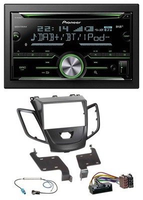 Pioneer Bluetooth MP3 DAB 2DIN USB CD Autoradio für Ford Fiesta 10-17 schwarz
