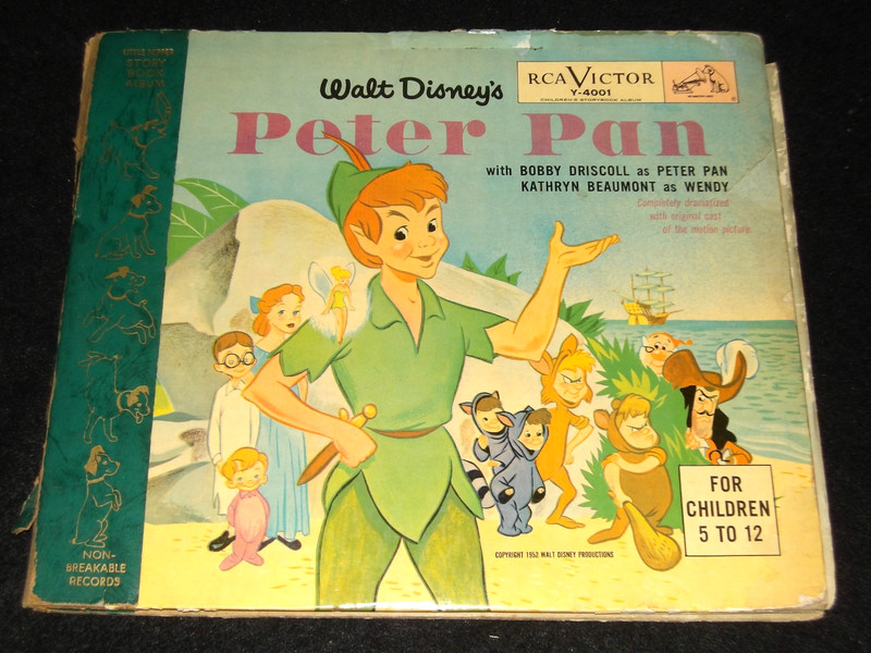 1952 RCA Walt Disney Book and 78 rpm Record Set Walt Disney's PETER PAN Driscoll
