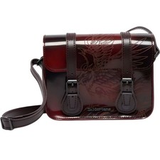 Dr Martens 7" Leather Satchel Phoenix Bag Arcadia Adjustable Strap in Cherry Red