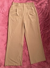Alo Yoga High-Waist Pursuit Trouser Wide Leg Pants Brown Pleated Front Sz L