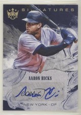 2018 Panini Diamond Kings DK Signatures Holo Gold 4/10 Aaron Hicks Auto s3g