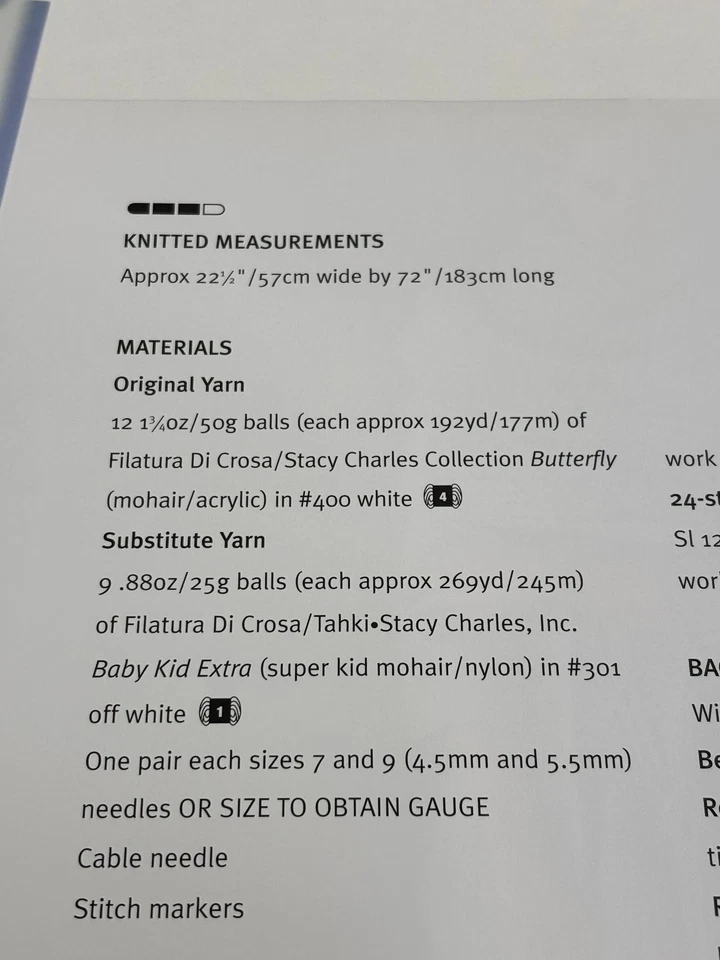 Cabled Rib Shawl Knitting Pattern Book Pages - Image 2 of 4