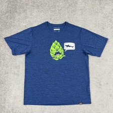 Patagonia Dogfish Head Shirt Mens Medium Blue Beer Brewery Performance Graphic T