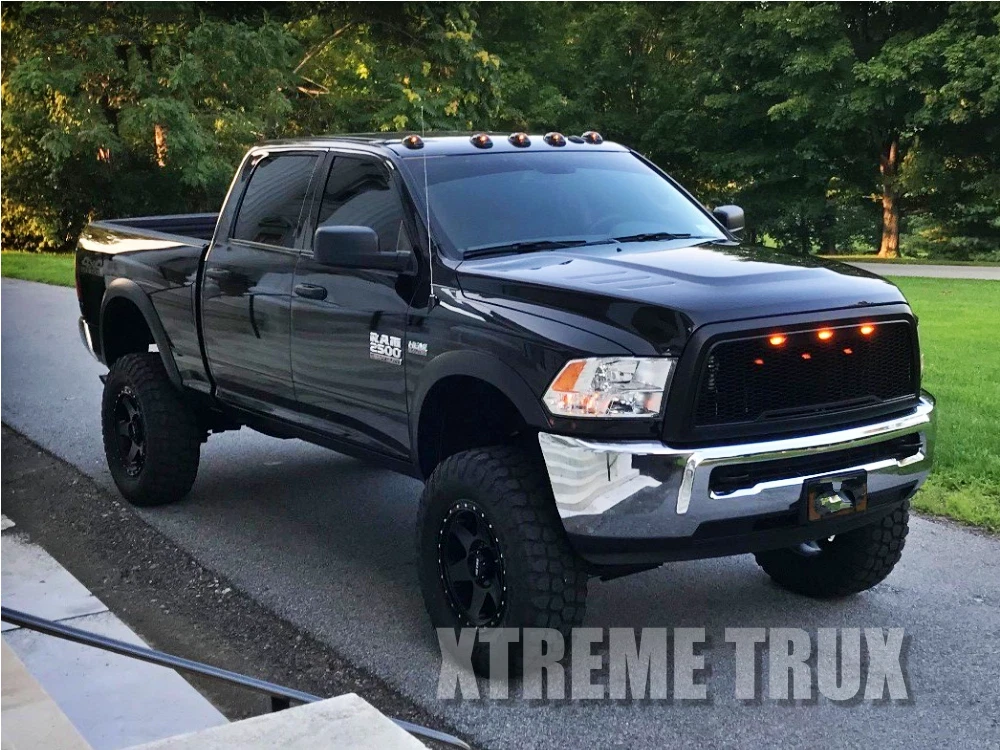 Black Raptor Style Grille For 13-18 Dodge Ram 2500 3500 Led Lighting Mesh Matte