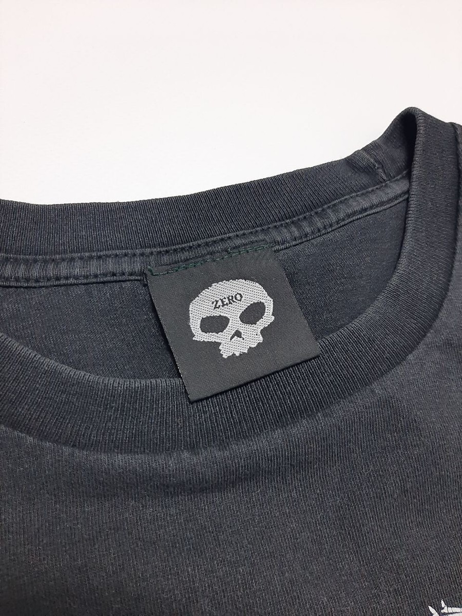 Vintage 00s Zero Skateboards Black Skull Logo Sid Phillips