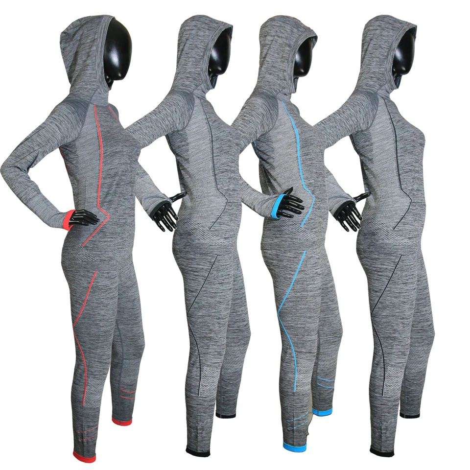 Funktionsunterwäsche Thermounterwäsche Jogging Lauf Sport Moto Anzug mit Kapuze 