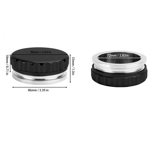 2Pcs 3" 76mm Aluminium Alloy Weld Filler Neck And Cap Oil Fuel Water Tank Black - Picture 8 of 8