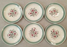 Set of 6 Midwinter Stylecraft Plates Mayfield Flowers Classic Shape 3-60 1950s