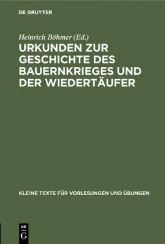 Thumbnail - Urkunden Zur Geschichte Des Bauernkrieges Und Der Wiedertäufer 6744