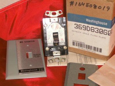 CUTLER HAMMER/WESTINGHOUSE MST01FN MOTOR STARTER FLUSH PLATE 1P NEW
