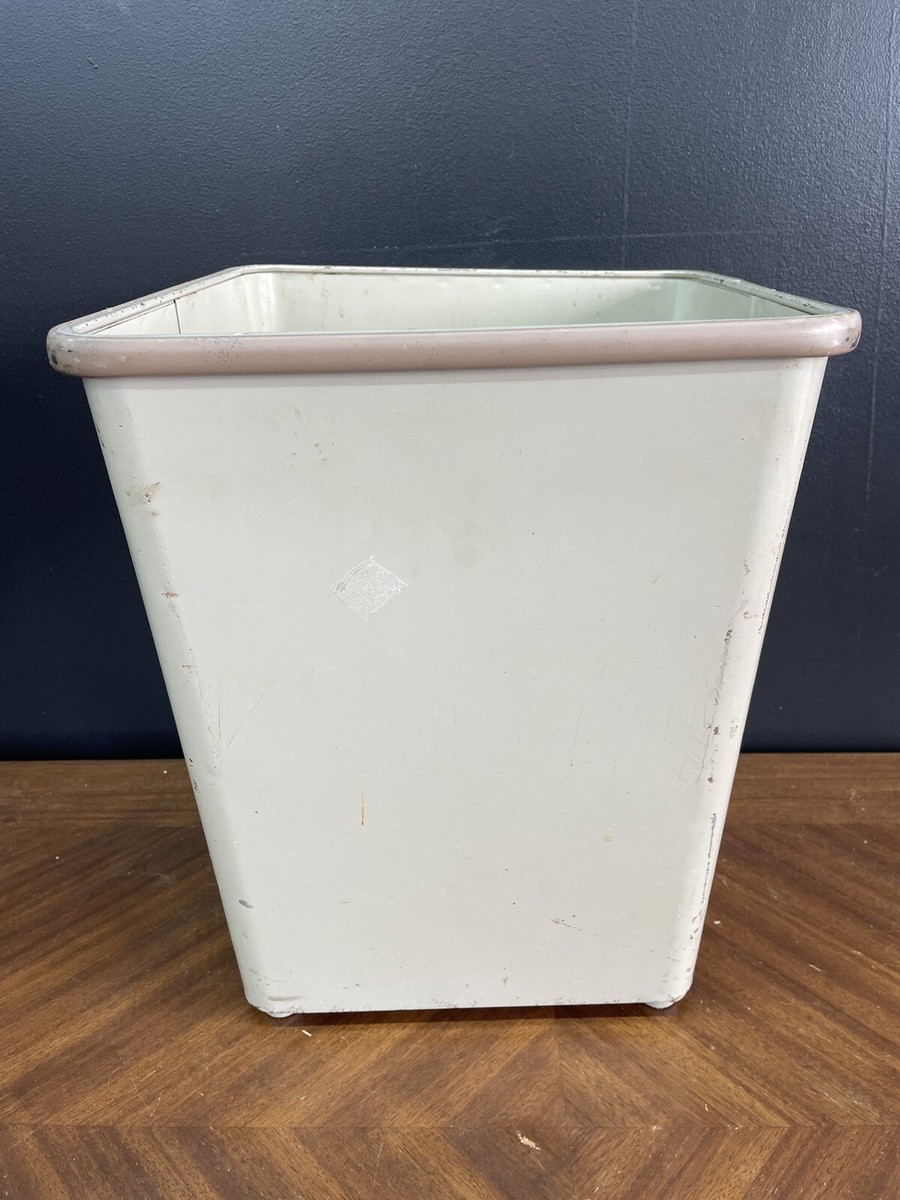 vintage “WITT” (#8) MID CENTURY METAL TRASH CAN for OFFICE