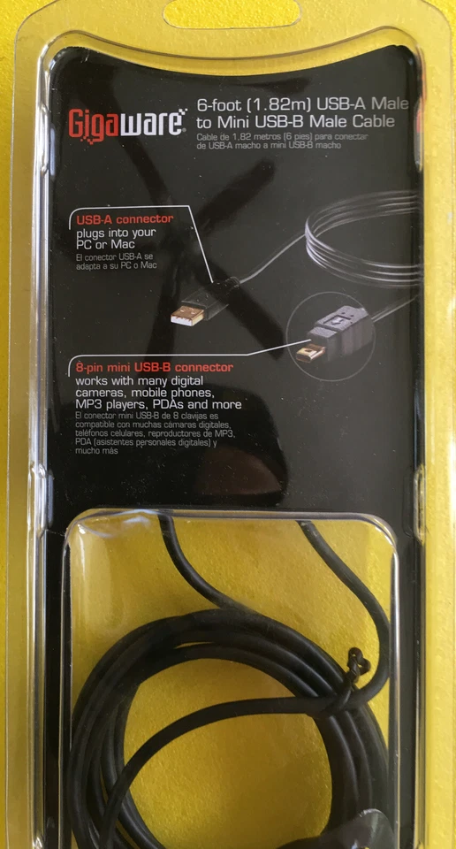GIGAWARE 6-foot [1.82m] USB-A Male To Mini USB-B Male Cable —— —11 - Image 2 of 2