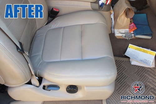 02-03 Ford F350 4x4 cuatro cabinas diésel - Cubierta de asiento inferior lateral de cuero del conductor gris - Imagen 8 de 12