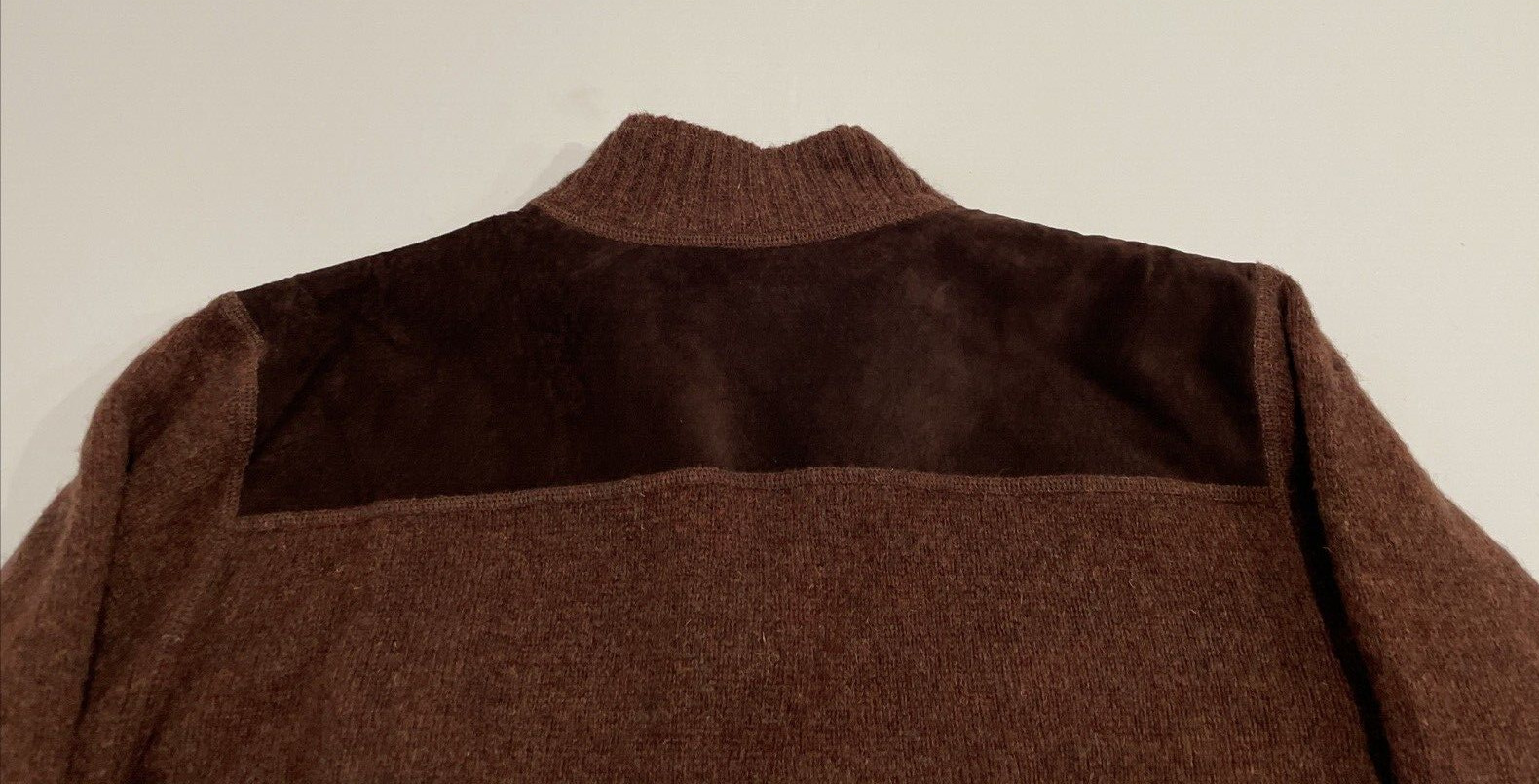 Pendleton Medium Shetland Wool Brown Quarter Zip … - image 9