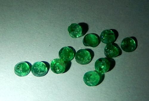 Natural Mined Emeralds /Small Lots /Sizes 1.6-2.7mm /Good Color /Natural Matrix - Picture 4 of 11