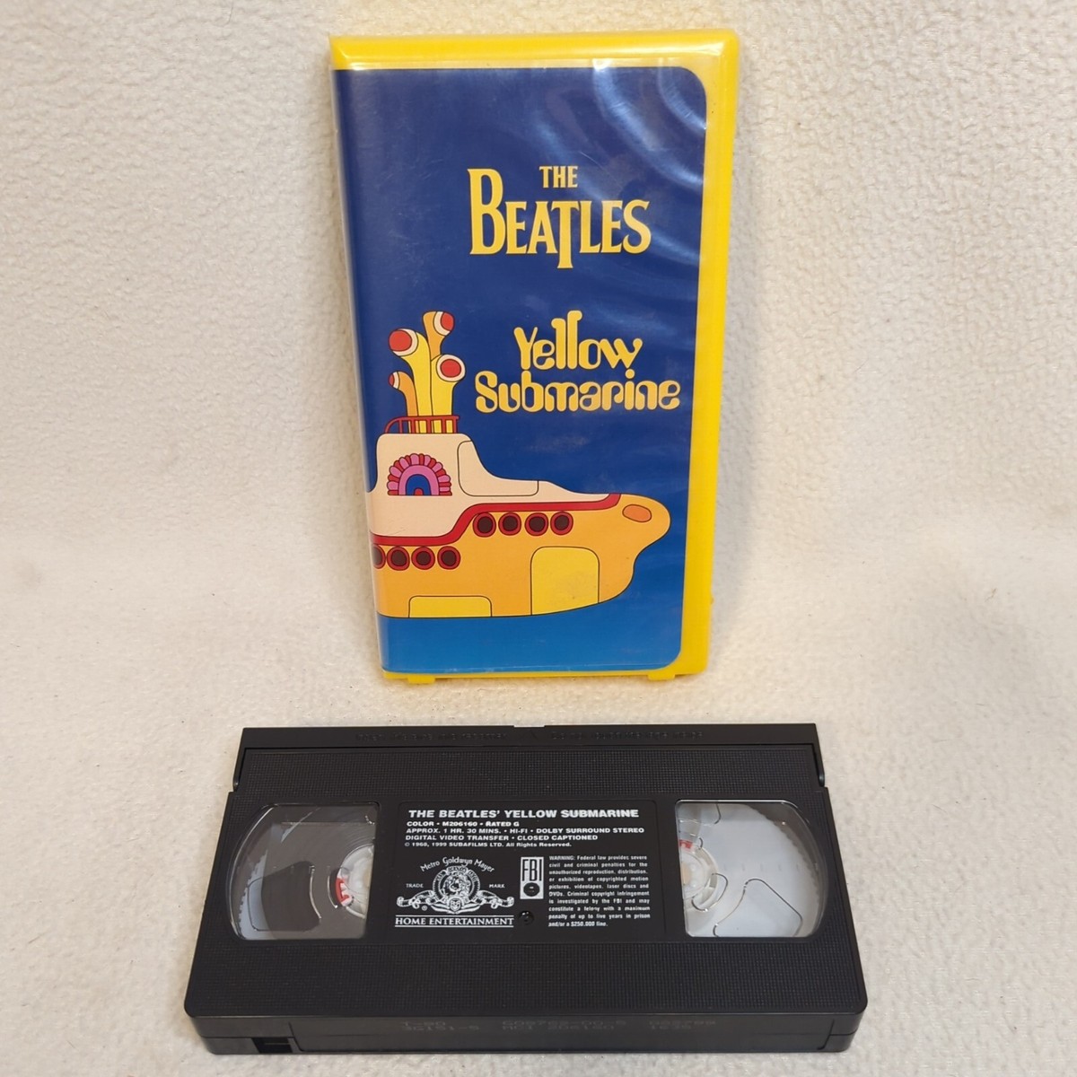The Beatles: Yellow Submarine VHS Tape Yellow Compact