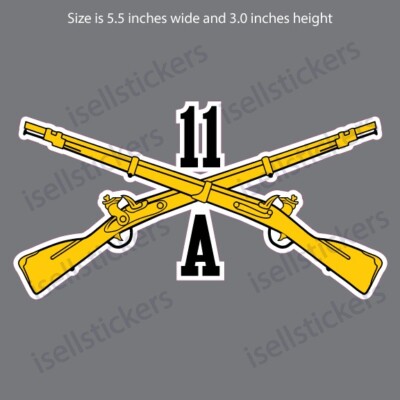 AR-2352 US Army 11A Infantry Crossed Rifles Military Bumper Sticker ...
