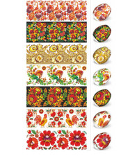 Heat Shrink Sleeves for Decoration 7 Easter Egg Wraps Pysanka Flowers