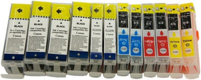 12 Patronen Tinte für Canon I 850, I 865, I 905D, I 950, I 6500, I 910 BCI3 BCI6