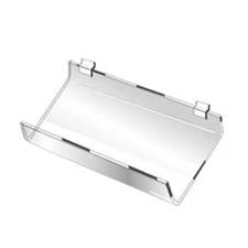 24" x 10-1/2" Lucite Clear Acrylic Slatwall Slant Shelf Retail Display Fixture