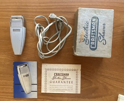 #ad Vintage 1951 Craftsman Electric Shaver W Instructions Guarantee amp; Box So Cool $35.00