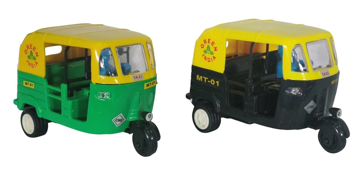 Conjunto De Amarillo Auto-rickshaw Ilustraciones En India. Con Bicitaxi - Foto 9