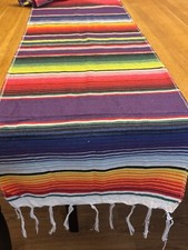Set of 5 NEW Mexican Serape Table Runners 14 x 78 Inch Fringe Party Supply Decor