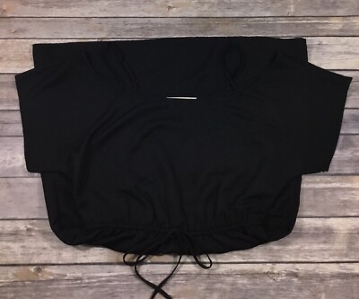 American Eagle AEO Womens Lightweight Cold Shoulder Dress XS Black Tie Waist F46